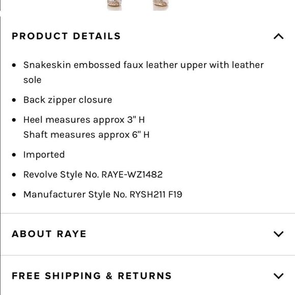 Raye Revolve Snakeskin Pattern City Boots - Picture 5 of 5